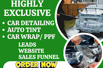 generate car detailing leads car wrap auto tinting car ppf installer website