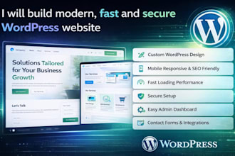 design redesign wordpress website, website development as a full stack developer
