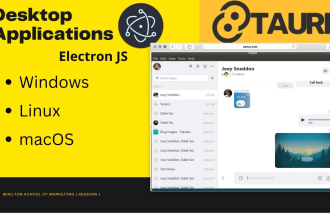 create a desktop application using electron js or tauri js