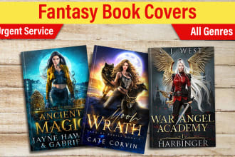 create kindle book cover, ebook cover, fantasy book cover within 3hrs