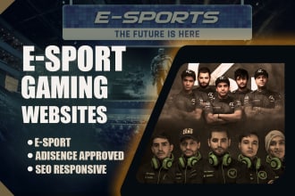 create a high quality sports, esport team gaming website