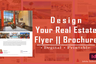 design printable and digital real estate flyer, brochure, postcard