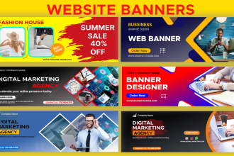 design professional banner for your website, social media