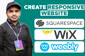 build, design, or redesign wix, squarespace, weebly, or wordpress website
