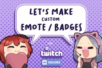 custom cute chibi emotes or badges for twitch discord
