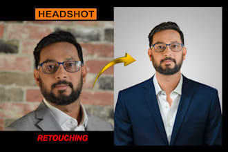 retouch your professional headshot, background and photo editing