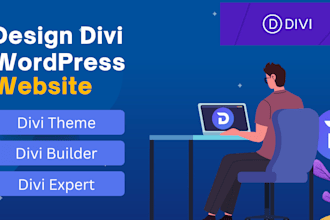 design divi wordpress website with divi theme and fix errors