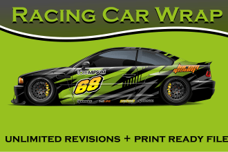 do racing car wrap design, car wrap ,van wrap ,vehicle wrap design