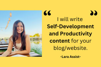 write self development and productivity content for your blog