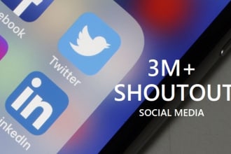 promote, shoutout, share link to 3m face book, twitter, and linkedin