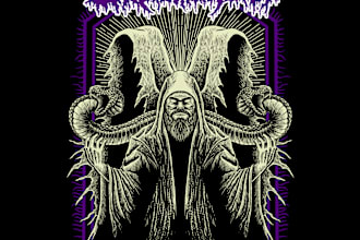 draw black or death metal artwork for band