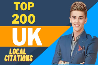 build 200 UK local citations and business directories
