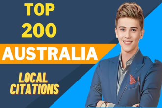 create 200 australian local citations for local business SEO