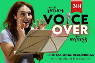 be your pro italian voice over actress for audiobooks