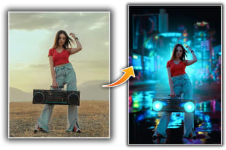 do photoshop editing and realistic photo manipulation