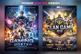 design attractive gaming flyer, esports, gaming event ,poster and banner