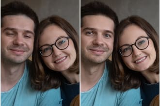 retouch a group photo and fix a family photo