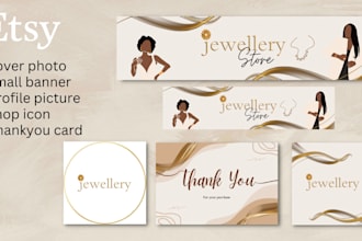 design premium etsy banner logo or brand kit for etsy store