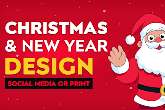 design creative banners flyer social media posts for christmas and new year