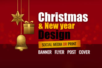 design creative banners flyer social media posts for christmas and new year