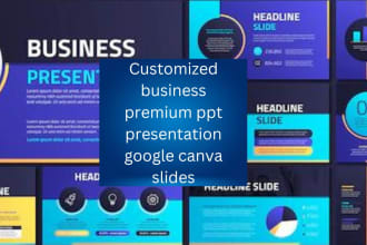 design customized business premium ppt presentation, canva google slides