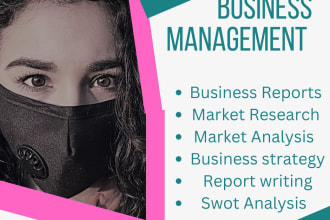 write a business plan, market analysis report, strategic management ppt