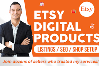 do etsy shop setup, etsy digital products design, etsy seo
