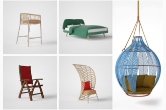 design and render your furniture in cinema 4d or fusion360
