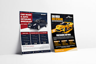design a professional car wash flyer, auto detailing flyer, and price list