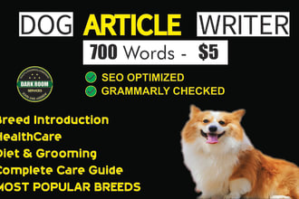 be your dog article writer for your dog blog or pet website store