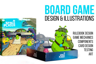 design your board game, cards, characters, and rulebook