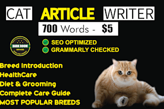 be your cat article writer for your cat blog or pet website store