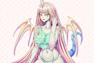 draw your fanart oc illustration in anime style