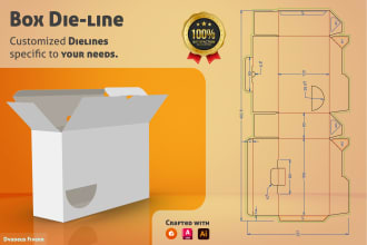design a custom dieline for any box, bag, corrugated, label, cup, etc