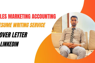 write sales, marketing, accounting resume, cover letter, or linkedin profile