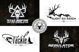 do unique outdoor hunting fishing and deer logo