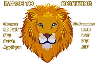 do professional logo embroidery digitizing with 3d puff in dst pes emb