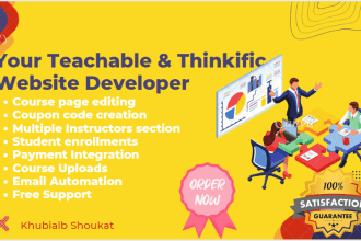 do thinkific and teachable website creation and maintenance