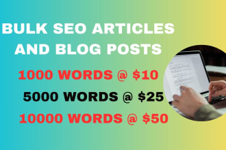 write bulk SEO articles and blog posts