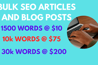 write bulk SEO articles and blog posts