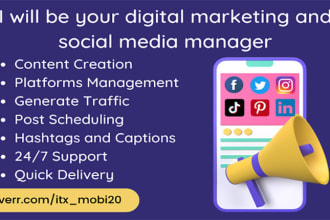 be your digital marketing, and social media manager