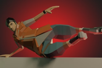 make 3d low poly characters for games or animation