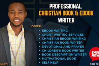 be your christian book writer, ebook ghostwriter, article, book cover amazon KDP