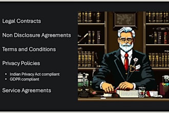 legal contracts and agreements, terms and conditions, privacy policies, nda