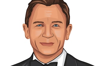 draw vector portrait cartoon portrait