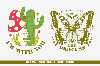 draw a groovy, psychedelic, cute, retro illustration