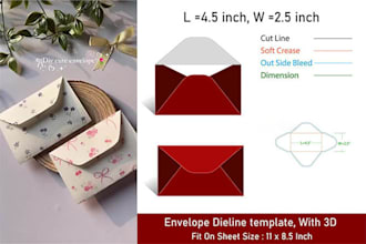 create an envelope dieline template or die cut line