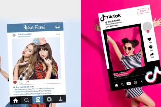design social media photo booth and selfie frames