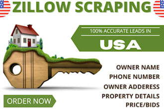 scrap fsbo, frbo leads on zillow in USA within 24 hours