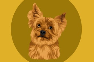 draw dog animal pets cartoon portrait vector art in 2 hours